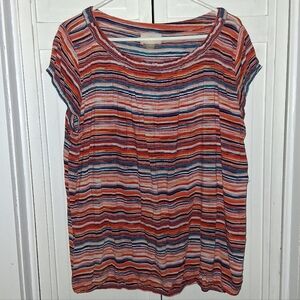 LOFT Multicolor Striped Blouse